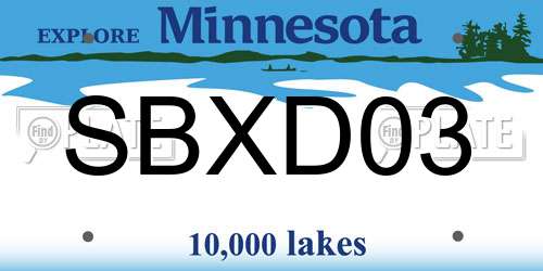 SBXD03 Minnesota License Plate