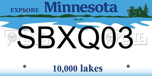 SBXQ03 Minnesota License Plate