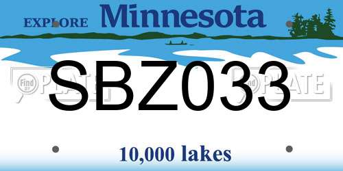SBZ033 Minnesota License Plate