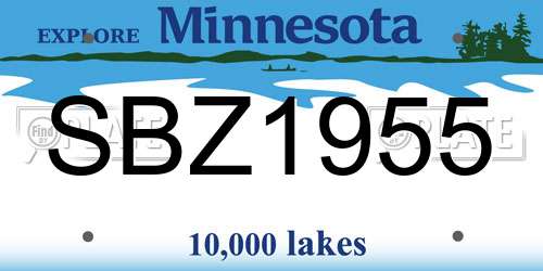 SBZ1955 Minnesota License Plate