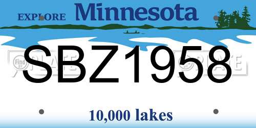 SBZ1958 Minnesota License Plate