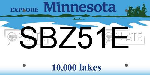 SBZ51E Minnesota License Plate
