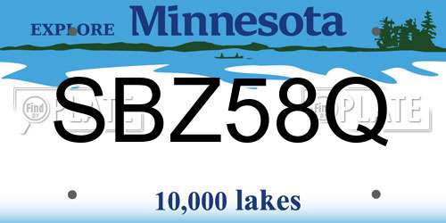 SBZ58Q Minnesota License Plate