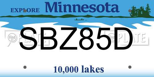 SBZ85D Minnesota License Plate