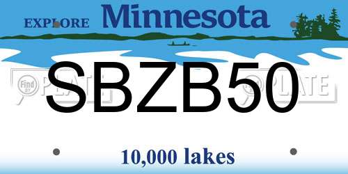 SBZB50 Minnesota License Plate