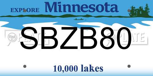 SBZB80 Minnesota License Plate
