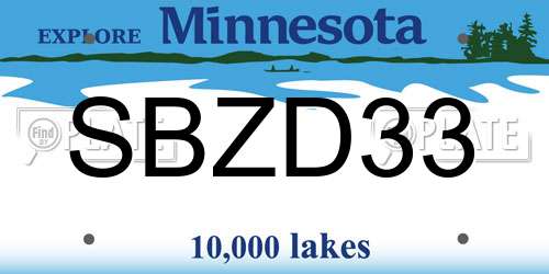 SBZD33 Minnesota License Plate