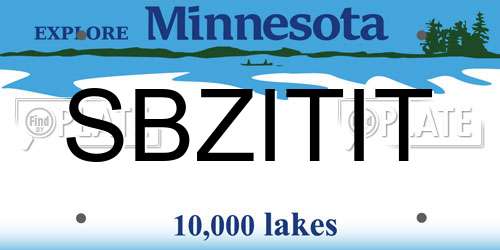 SBZITIT Minnesota License Plate