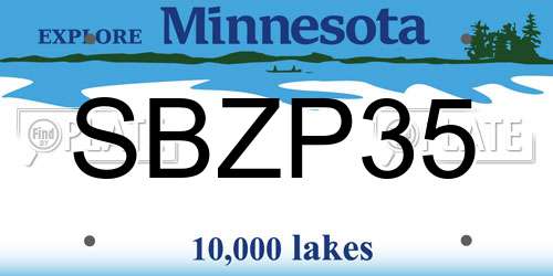 SBZP35 Minnesota License Plate