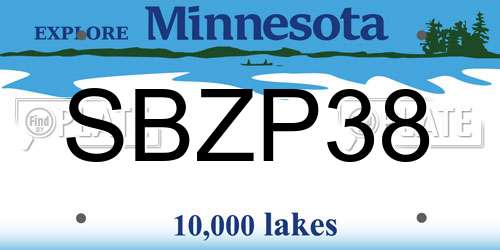 SBZP38 Minnesota License Plate