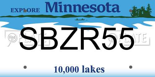 SBZR55 Minnesota License Plate