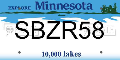 SBZR58 Minnesota License Plate
