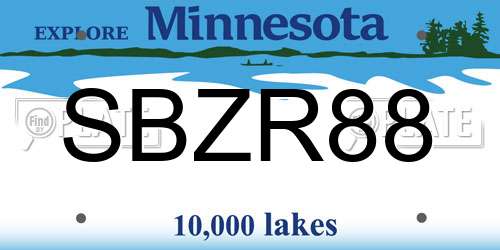 SBZR88 Minnesota License Plate