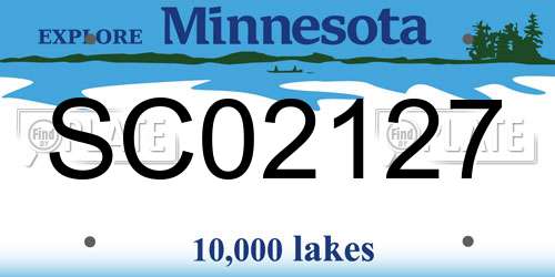 SC02127 Minnesota License Plate