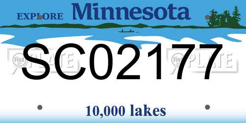 SC02177 Minnesota License Plate