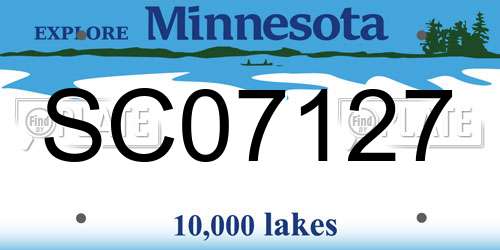SC07127 Minnesota License Plate