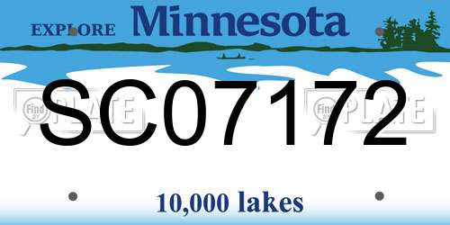 SC07172 Minnesota License Plate