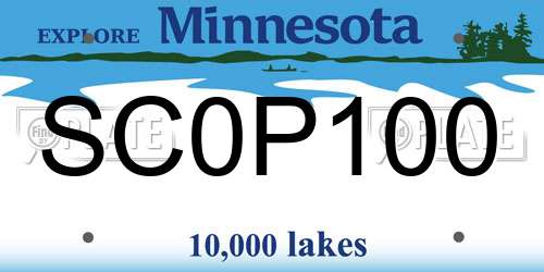 SC0P100 Minnesota License Plate