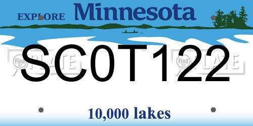 SC0T122 Minnesota License Plate