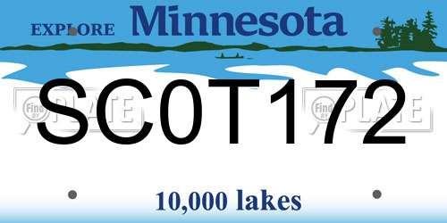 SC0T172 Minnesota License Plate