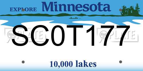 SC0T177 Minnesota License Plate