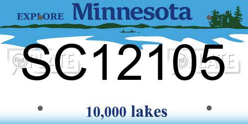 SC12105 Minnesota License Plate