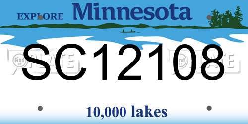 SC12108 Minnesota License Plate