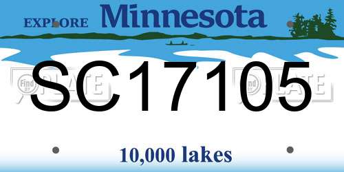 SC17105 Minnesota License Plate