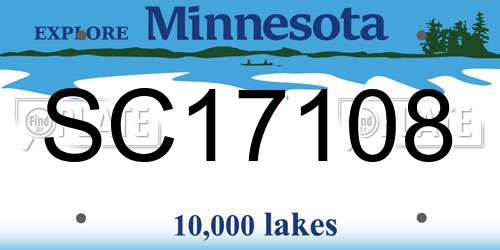 SC17108 Minnesota License Plate