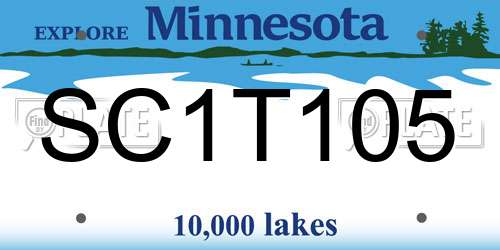 SC1T105 Minnesota License Plate