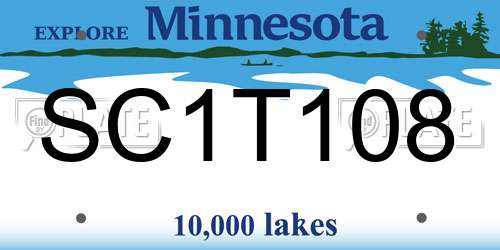 SC1T108 Minnesota License Plate