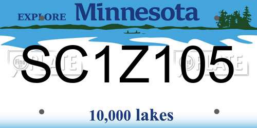 SC1Z105 Minnesota License Plate