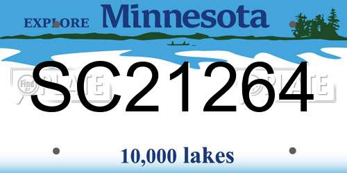 SC21264 Minnesota License Plate