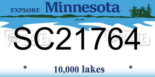 SC21764 Minnesota License Plate