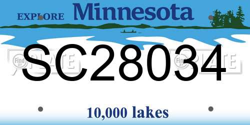 SC28034 Minnesota License Plate