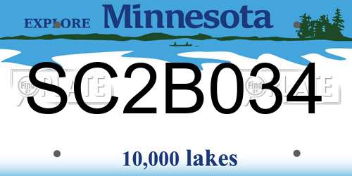 SC2B034 Minnesota License Plate