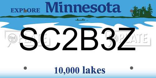 SC2B3Z Minnesota License Plate