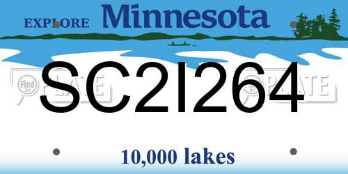 SC2I264 Minnesota License Plate