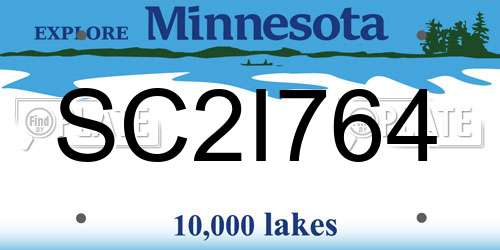 SC2I764 Minnesota License Plate