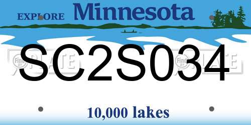 SC2S034 Minnesota License Plate