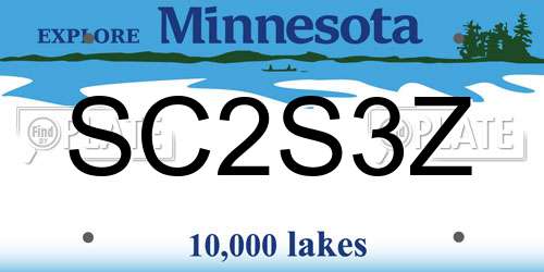 SC2S3Z Minnesota License Plate