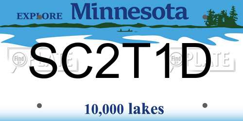 SC2T1D Minnesota License Plate