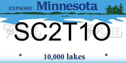 SC2T1O Minnesota License Plate