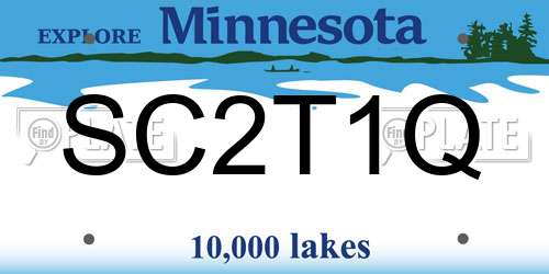 SC2T1Q Minnesota License Plate