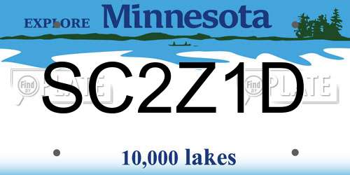 SC2Z1D Minnesota License Plate