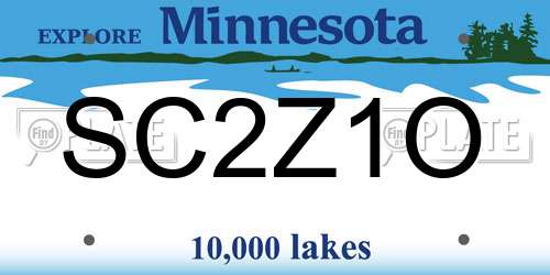 SC2Z1O Minnesota License Plate
