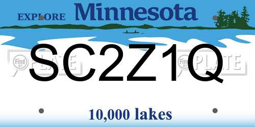SC2Z1Q Minnesota License Plate