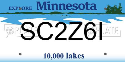 SC2Z6I Minnesota License Plate