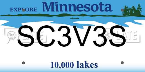SC3V3S Minnesota License Plate