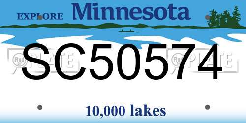 SC50574 Minnesota License Plate